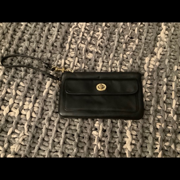 Coach Handbags - EUC Large Coach Leather Wristlet
